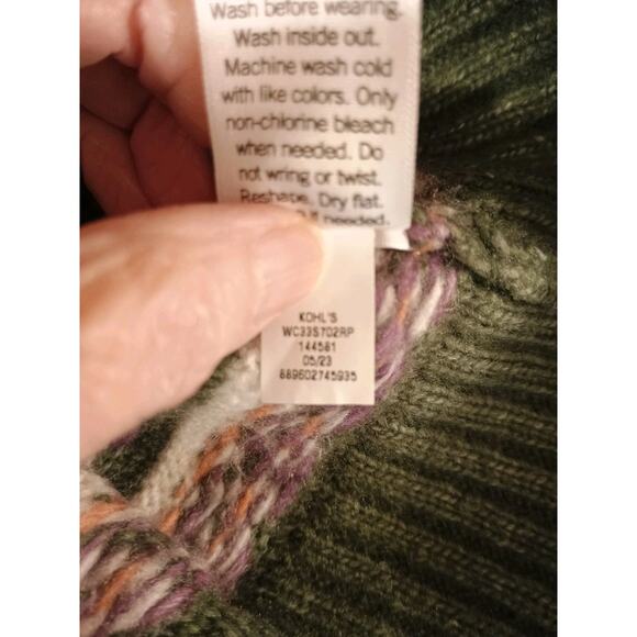 Croft & Barrow Women’s Fair Isle Ultra Soft Sweater Cabincore Nordic Winter Lg - Picture 9 of 11